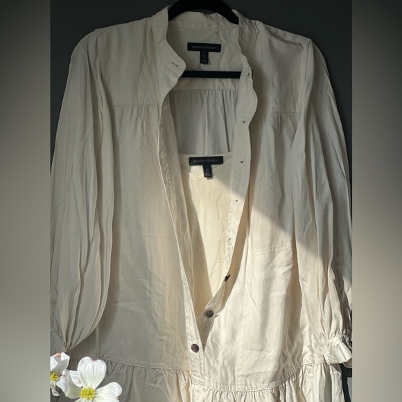 Banana republic Petite Flounce-Hem Dress (XS- Transition Cream White) - Picture 4 of 7